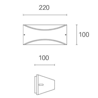 Lhasa applique fascia 10w led 3000k disponibile in vari colori Sovil Lampade da esterno